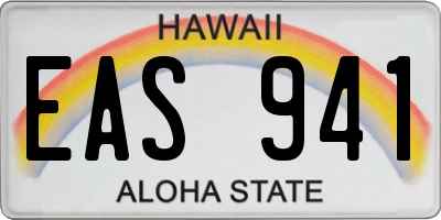 HI license plate EAS941