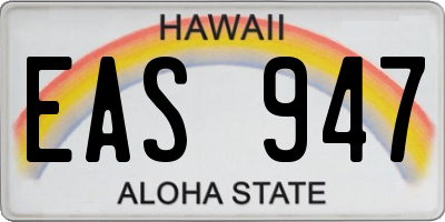 HI license plate EAS947