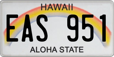 HI license plate EAS951