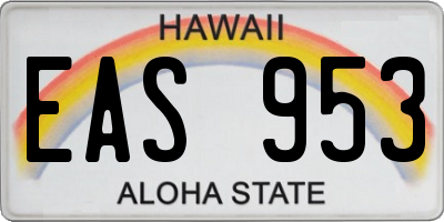 HI license plate EAS953
