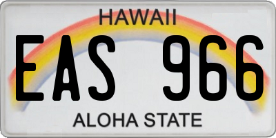 HI license plate EAS966
