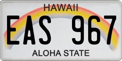 HI license plate EAS967