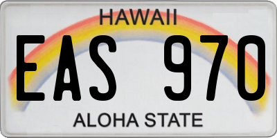 HI license plate EAS970