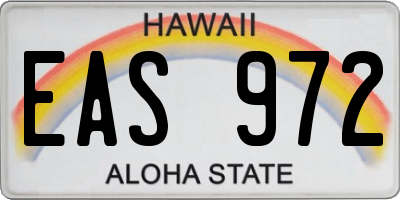 HI license plate EAS972