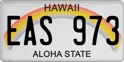 HI license plate EAS973