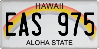 HI license plate EAS975