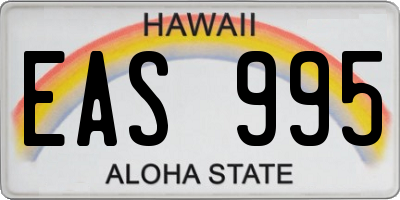 HI license plate EAS995