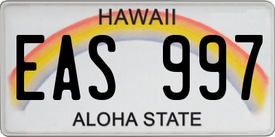 HI license plate EAS997