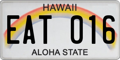 HI license plate EAT016