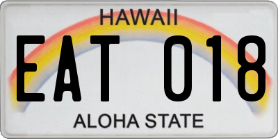 HI license plate EAT018