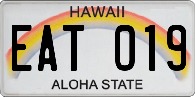 HI license plate EAT019