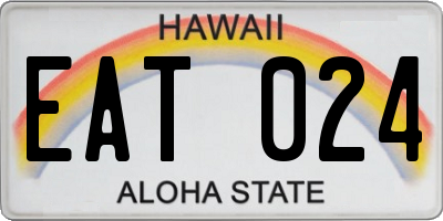 HI license plate EAT024