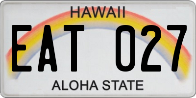 HI license plate EAT027