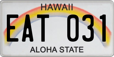 HI license plate EAT031