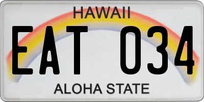 HI license plate EAT034