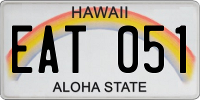 HI license plate EAT051