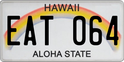 HI license plate EAT064