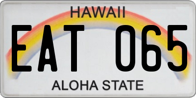 HI license plate EAT065