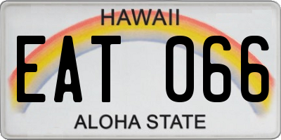 HI license plate EAT066