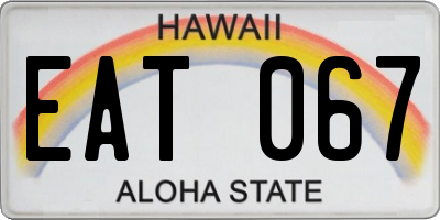 HI license plate EAT067