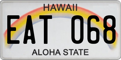 HI license plate EAT068