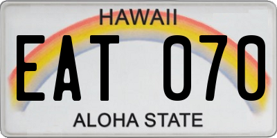 HI license plate EAT070
