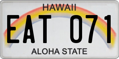 HI license plate EAT071
