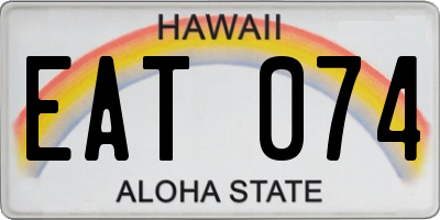 HI license plate EAT074