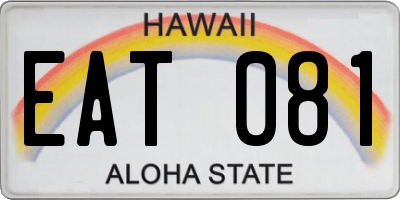 HI license plate EAT081