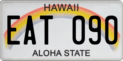 HI license plate EAT090