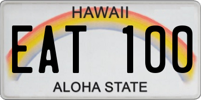 HI license plate EAT100