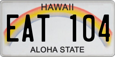 HI license plate EAT104