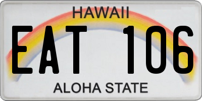 HI license plate EAT106
