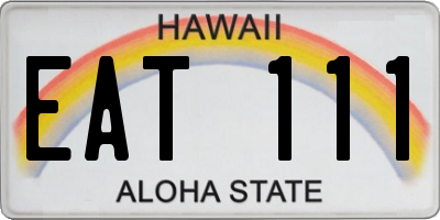 HI license plate EAT111
