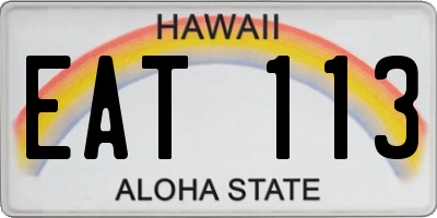 HI license plate EAT113