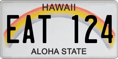 HI license plate EAT124