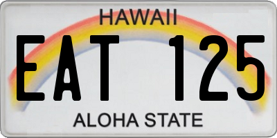 HI license plate EAT125
