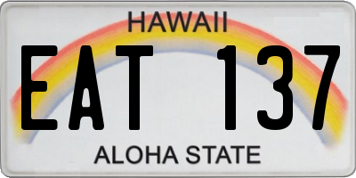 HI license plate EAT137