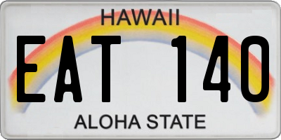 HI license plate EAT140