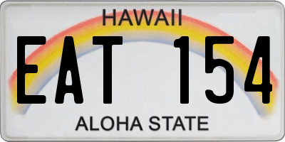 HI license plate EAT154