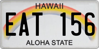 HI license plate EAT156