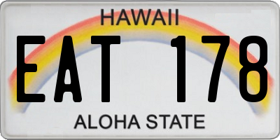 HI license plate EAT178