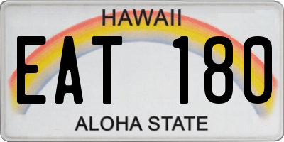 HI license plate EAT180