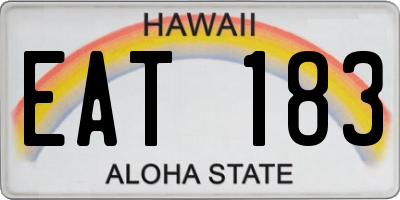 HI license plate EAT183