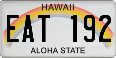 HI license plate EAT192