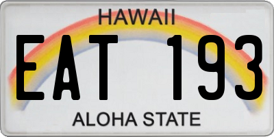 HI license plate EAT193