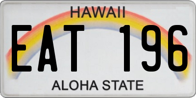 HI license plate EAT196