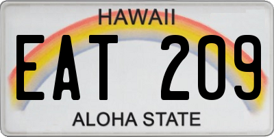 HI license plate EAT209