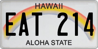 HI license plate EAT214