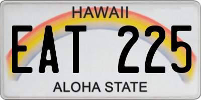 HI license plate EAT225
